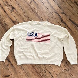 USA Flag Cream Sweater